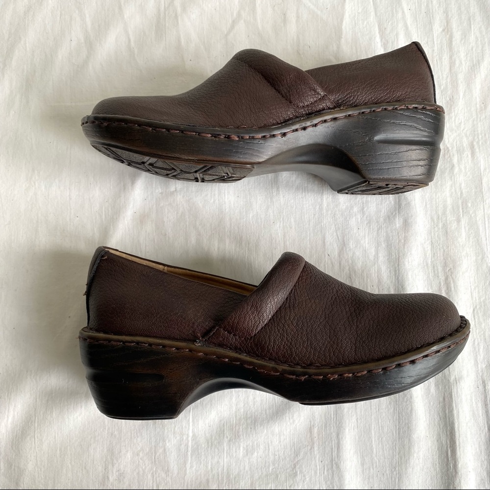 G.H. Bass Co Sheena Brown Pebbled Leather Clogs